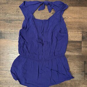 Vanessa & Virginia Anthropologie Women's Blue Tieback Blouse 10